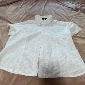 Pink Mango Vintage White Embroidered Blouse M